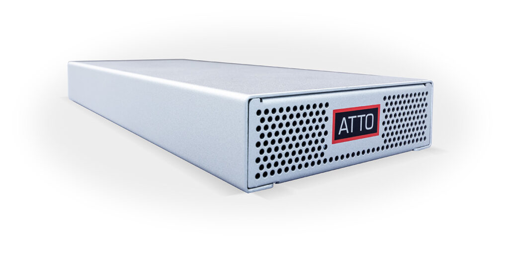 ATTO XstreamCORE 8100T Ethernet to SAS bridge.