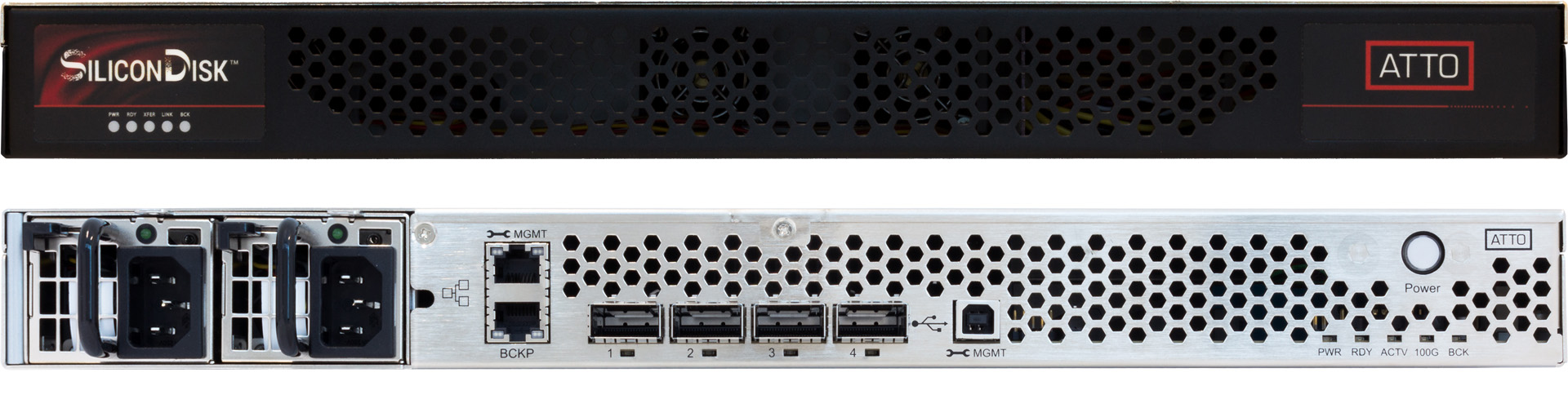 ATTO SiliconDisk advanced, DRAM-based, ultra-low latency storage appliance.