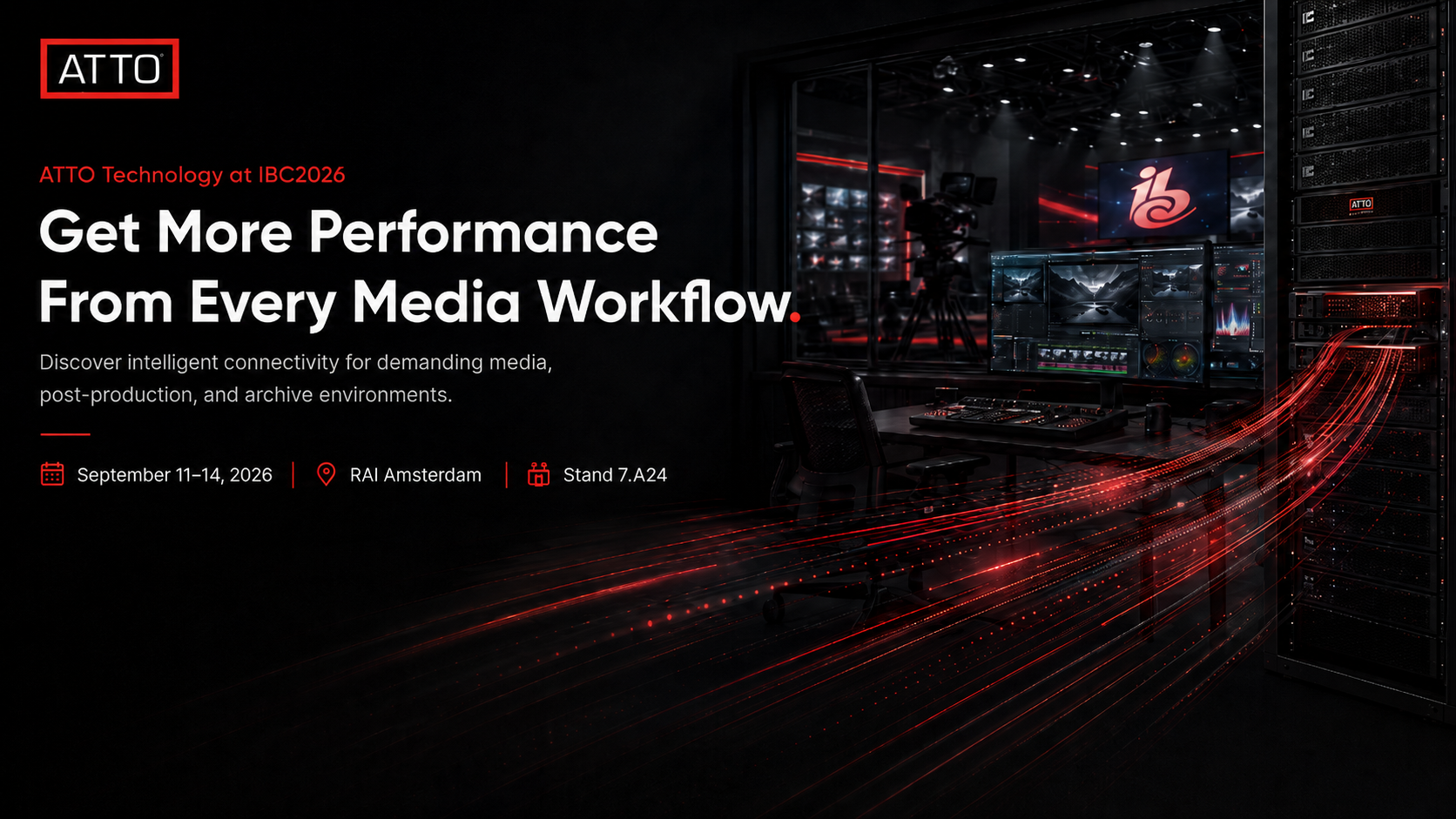 ATTO Technology at IBC2026, September 11–14, 2026 at RAI Amsterdam, Stand 7.A24