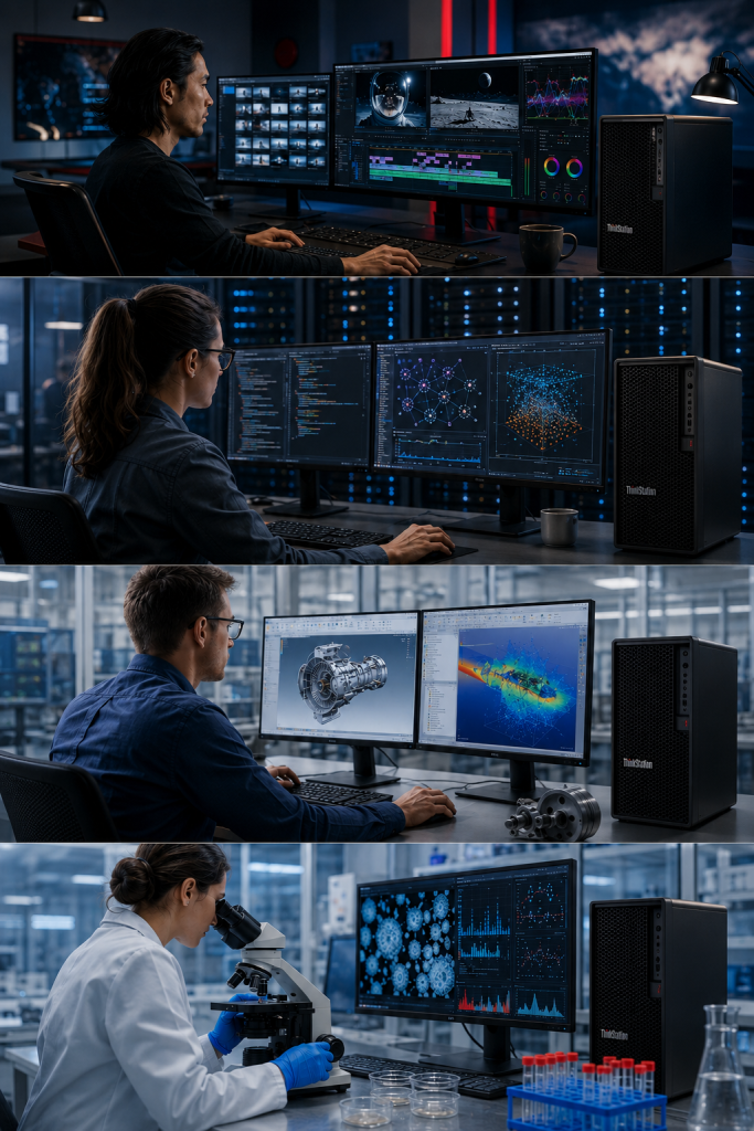 Four Tech Workstations in Action